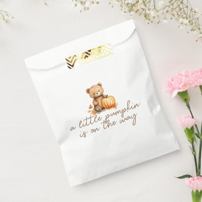 Ein kleiner Kürbis ist auf dem Weg zur Babydusche Geschenktütchen (Versiegelt)