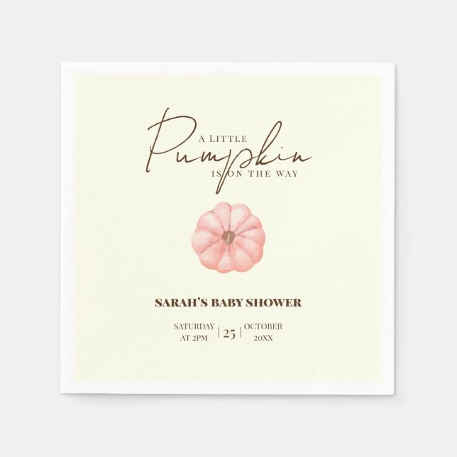 Ein kleiner Kürbis ist auf dem Weg zur Babydusche Serviette (Vorderseite)