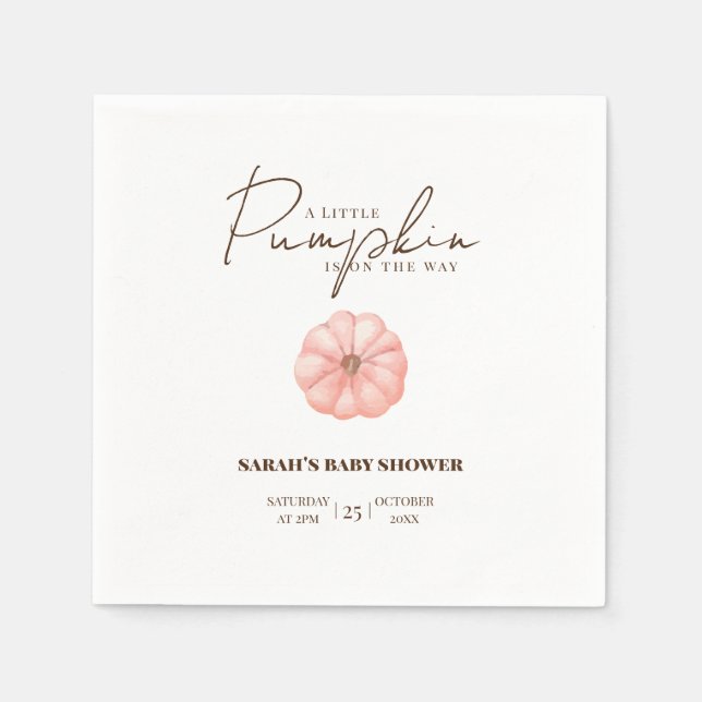 Ein kleiner Kürbis ist auf dem Weg zur Babydusche Serviette (Vorderseite)