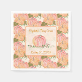 Ein kleiner Kürbis ist auf dem Weg zur Herbstdusch Serviette