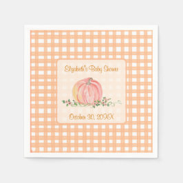 Ein kleiner Kürbis ist auf dem Weg zur Herbstdusch Serviette