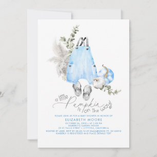 Ein kleiner Kürbis ist auf dem Weg zur Kinderdusch Einladung