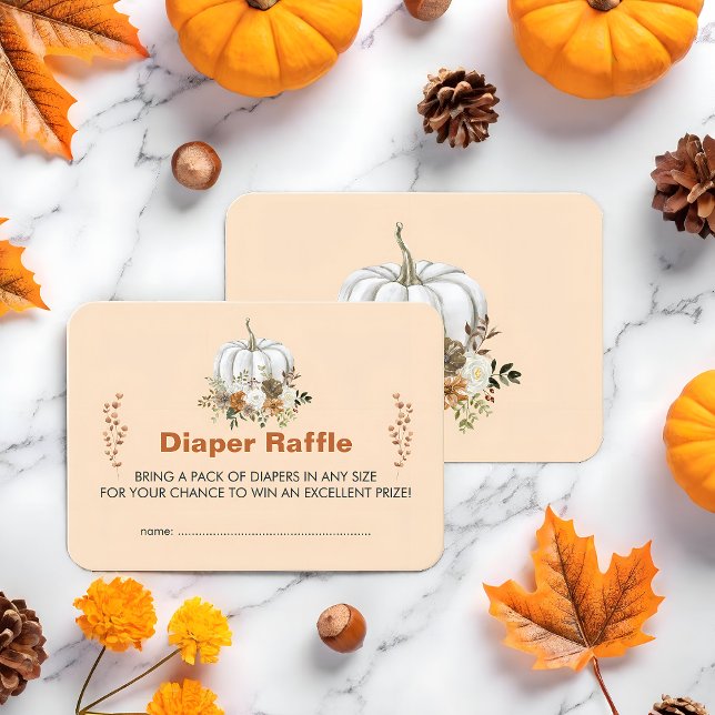 Ein kleiner Kürbis ist auf der Way Baby Dusche Begleitkarte (Von Creator hochgeladen)