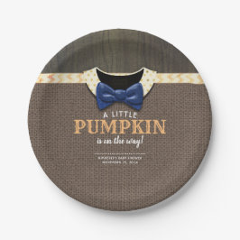 Ein kleiner Kürbis ist auf der Way Baby Dusche Pappteller