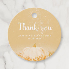 Ein kleiner Kürbis ist unterwegs Baby Dusche Geschenkanhänger