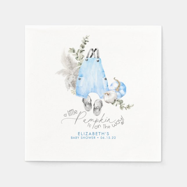 Ein kleiner Kürbis ist unterwegs - Babydusche. Serviette (Vorderseite)