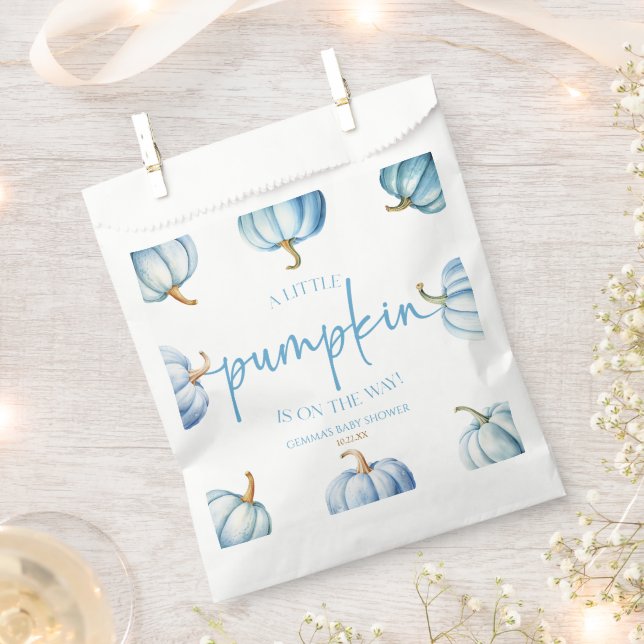 Ein kleiner Kürbis ist unterwegs! Babyparty Geschenktütchen (Ausgeschnitten)