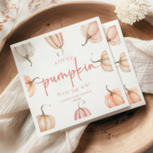 Ein kleiner Kürbis ist unterwegs! Babyparty Serviette