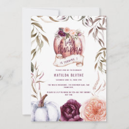 Ein kleiner Kürbis lila Blumenfall Geburtstag