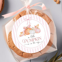 Ein Kleiner Kürbis Rosa Schleife Baby Shower Aufkl