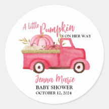 Ein kleiner Kürbis Rustikaler Pink Truck