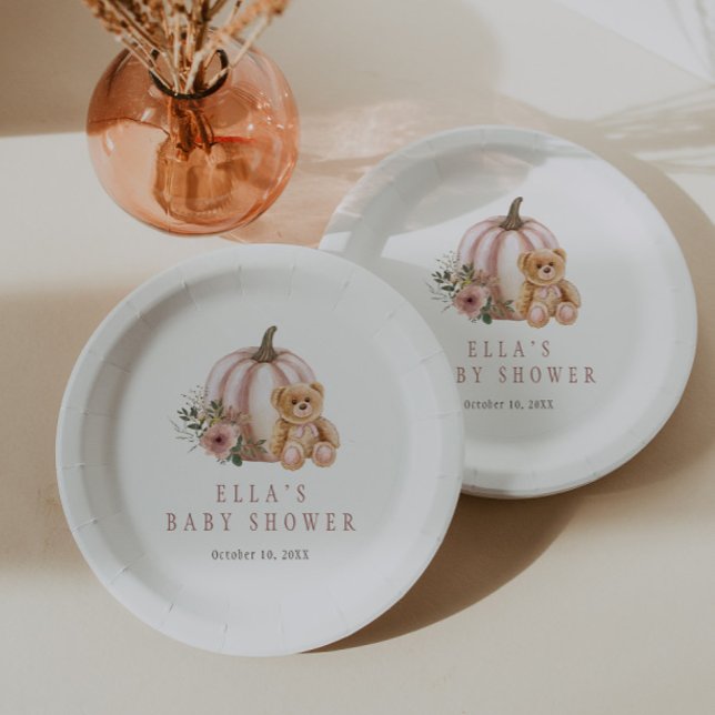 Ein kleiner Kürbis Teddy Bär Pappteller (Von Creator hochgeladen)