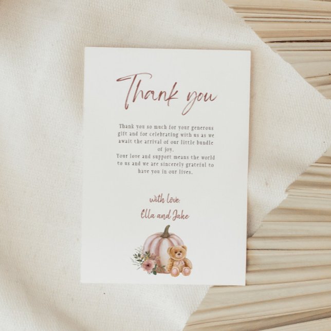 Ein kleiner Kürbis Vintager Kürbiskürbis Dankeskarte (Von Creator hochgeladen)