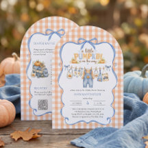 Ein kleiner Kürbis-Wäscheleine-Junge-Herbst-Baby-P