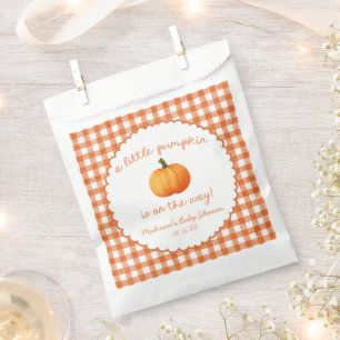 Ein kleiner Kürbis Whimsical Orange Herbst-Baby-Pa Geschenktütchen