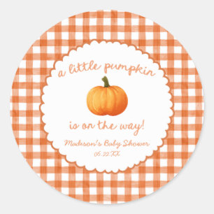 Ein kleiner Kürbis Whimsical Orange Herbst-Baby-Pa Runder Aufkleber
