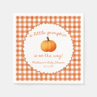 Ein kleiner Kürbis Whimsical Orange Herbst-Baby-Pa Serviette