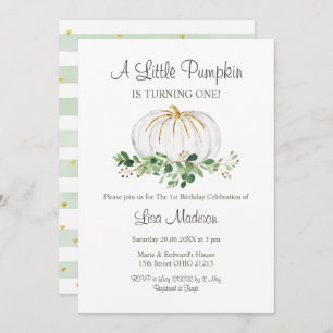 Ein kleiner Kürbis wird eines Geburtstages Einladung