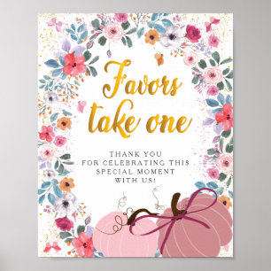 Ein kleiner Kürbisblumen-Kranz Herbst-Geschenke Poster