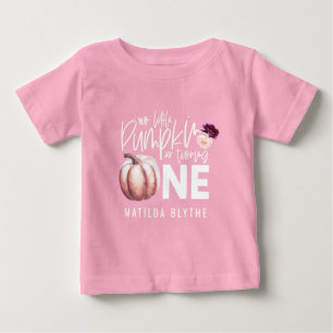 Ein kleiner Kürbisblumenfall 1. Geburtstag Baby T-shirt