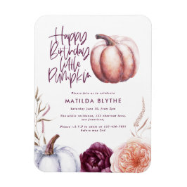 Ein kleiner Kürbisblumenfall lila PfirsichGeburtst Magnet