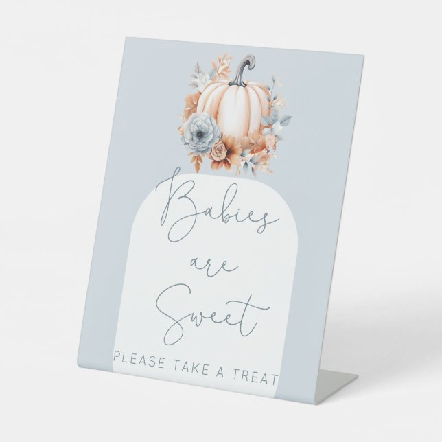 Ein kleiner Kürbisfall Babydusche ist süß Sockelschild (Vorderseite)