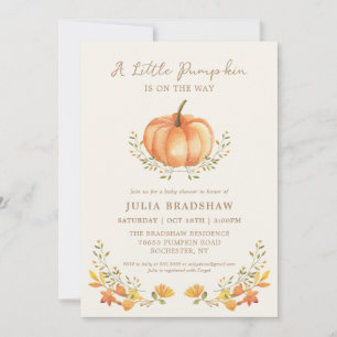 Ein kleiner Kürbisfall   Neutrale Babydusche für G Einladung