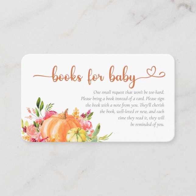 Ein kleiner Kürbisfuchs ist auf dem Weg Bücher für Begleitkarte (Vorderseite)