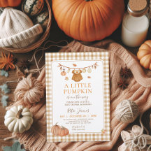 Ein kleiner Kürbismädchen-Baby-Shower Herbst