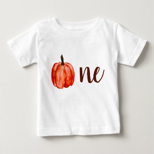 Ein kleiner Kürbisorange Fall Erstgeburt Baby T-shirt (Vorderseite)