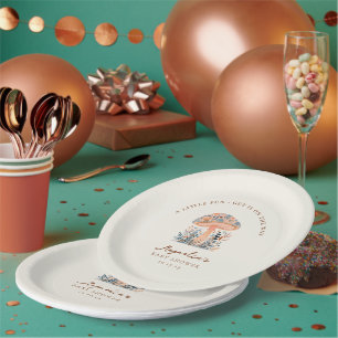 Ein Kleiner Lustiger Pilz-Herbst-Baby-Shower Pappteller