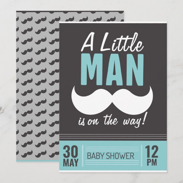 Ein kleiner Mann ist auf der Weise Einladung (Vorne/Hinten)