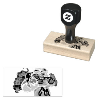 Ein kleiner Mann singt im Herbst Gummistempel