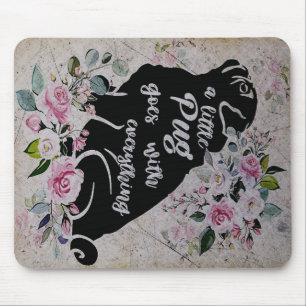 Ein kleiner Mops geht mit allem um Geschenk für Mousepad