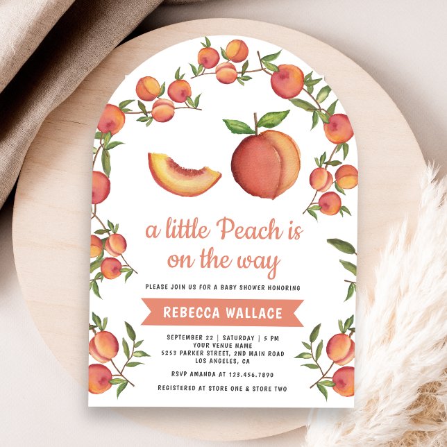 Ein kleiner Peach ist auf dem Weg zur Arch Baby Du Einladung (Von Creator hochgeladen)