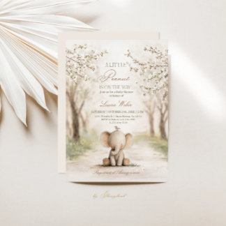 Ein kleiner Peanut Baby Duschvorhang Einladung