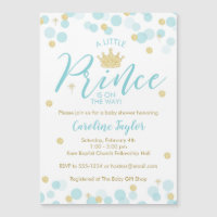 Ein kleiner Prince Baby Dusche Blue Gold Glitzer