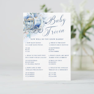 Ein kleiner Prinz königsblauer Dusche-Baby-Trivia Einladung