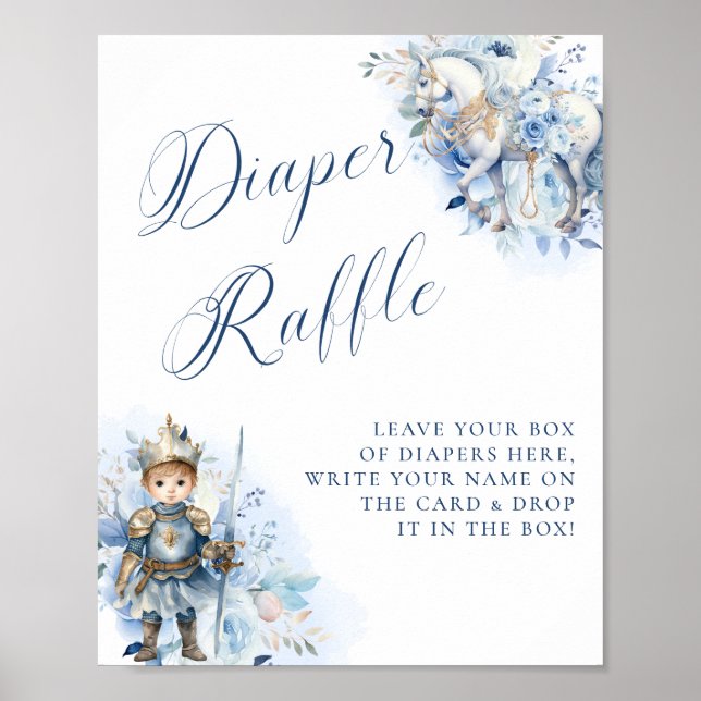 Ein kleiner Prinz Royal Blue Diaper Raffle Poster (Vorne)