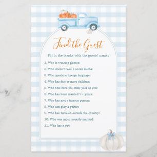 Ein kleiner Pumpkin Blue Truck findet das Gast Gam