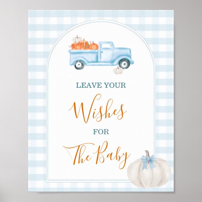 Ein kleiner Pumpkin Blue Truck Verlasst Ihre Wünsc Poster (Vorne)