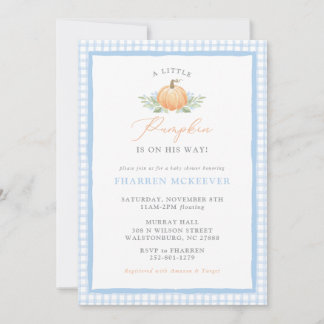 Ein kleiner Pumpkin | Fall Baby Shower Einladung