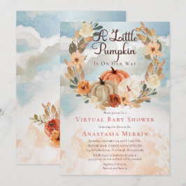 Ein kleiner Pumpkin | Floral Girl Virtual Baby Dus Einladung
