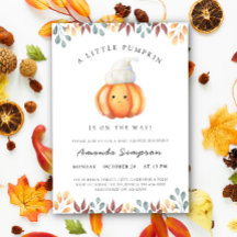 Ein kleiner Pumpkin ist auf dem Weg Herbst Baby Du