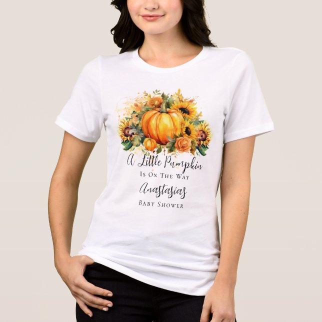 Ein kleiner Pumpkin | Sonnenblumen Herbstdusche Tri-Blend Shirt (Vorderseite)