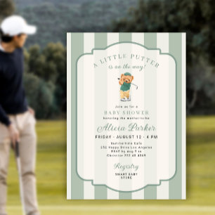 Ein kleiner Putter auf dem Weg Golf-Baby-Party Einladung
