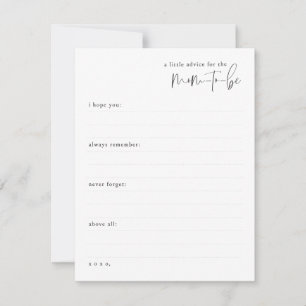 Ein kleiner Ratschlag für die zukünftige Mama Mitteilungskarte