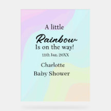 Ein kleiner Regenbogen ist auf dem Weg Baby Shower