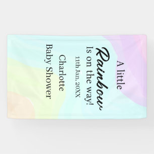 Ein kleiner Regenbogen ist auf dem Weg Baby Shower Banner