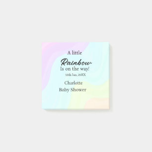 Ein kleiner Regenbogen ist auf dem Weg Baby Shower Post-it Klebezettel